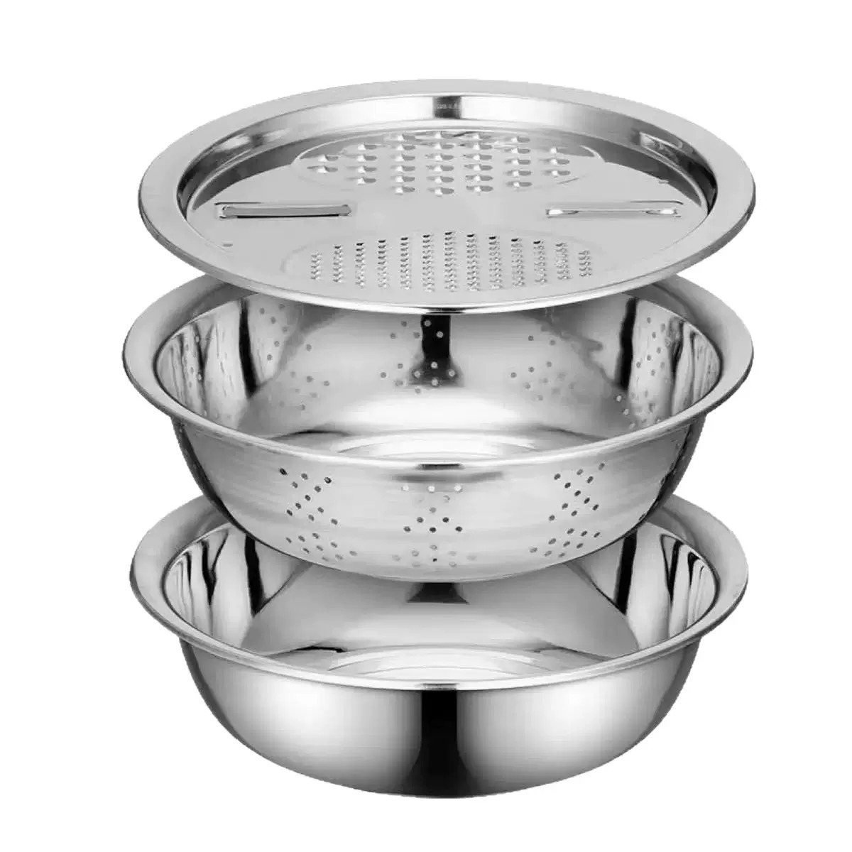 Home Cooking Cookbook - 3-teiliges Multifunktionales Gemüseschneider-Set aus Edelstahl mit